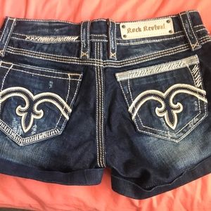 Rock revival jean shorts